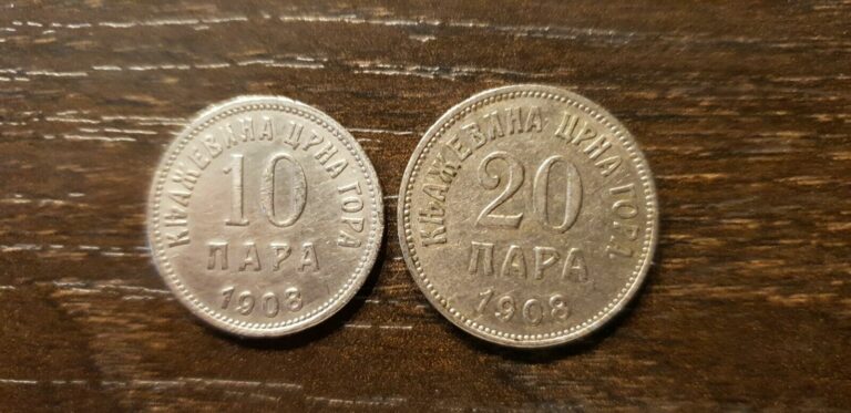 Read more about the article MONTENEGRO 10 and 20 PARA 1908 TWO COINS