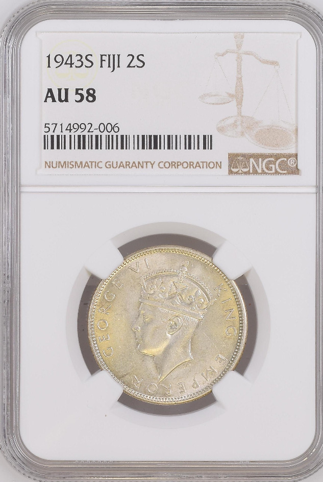 Read more about the article 1943S Fiji 2 s NGC AU 58 Witter Coin