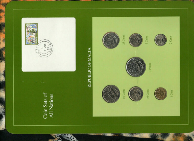 Read more about the article Coin Sets of All Nations Malta All 1986 UNC RARE 1 Pound  50 25 10 5 2 1 cents