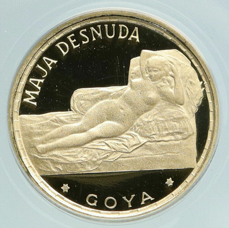 Read more about the article 1970 EQUATORIAL GUINEA Maja Desnuda GOYA PRF Gold 250 Pesetas Coin ANACS i89503