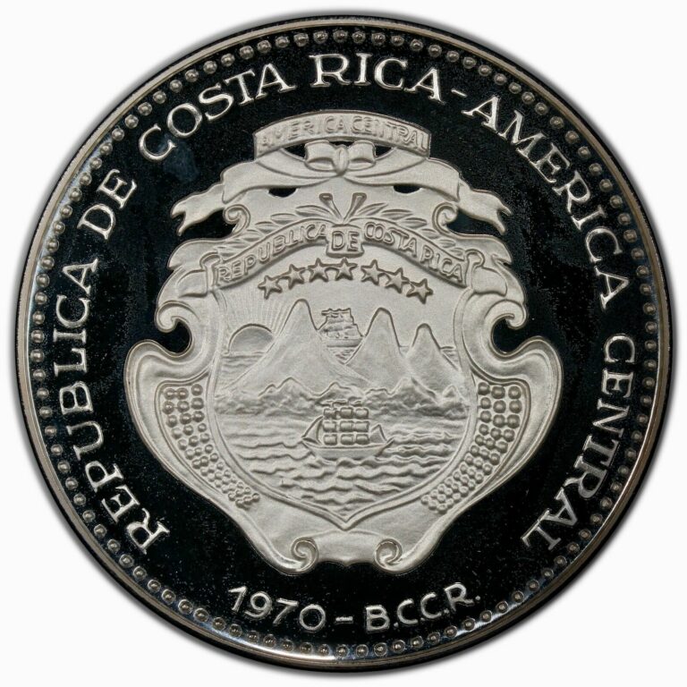 Read more about the article COSTA RICA: 1970 25 Colones PCGS PR64DCAM —> BIGGEST SILVER COIN THERE IS 1.7ASW