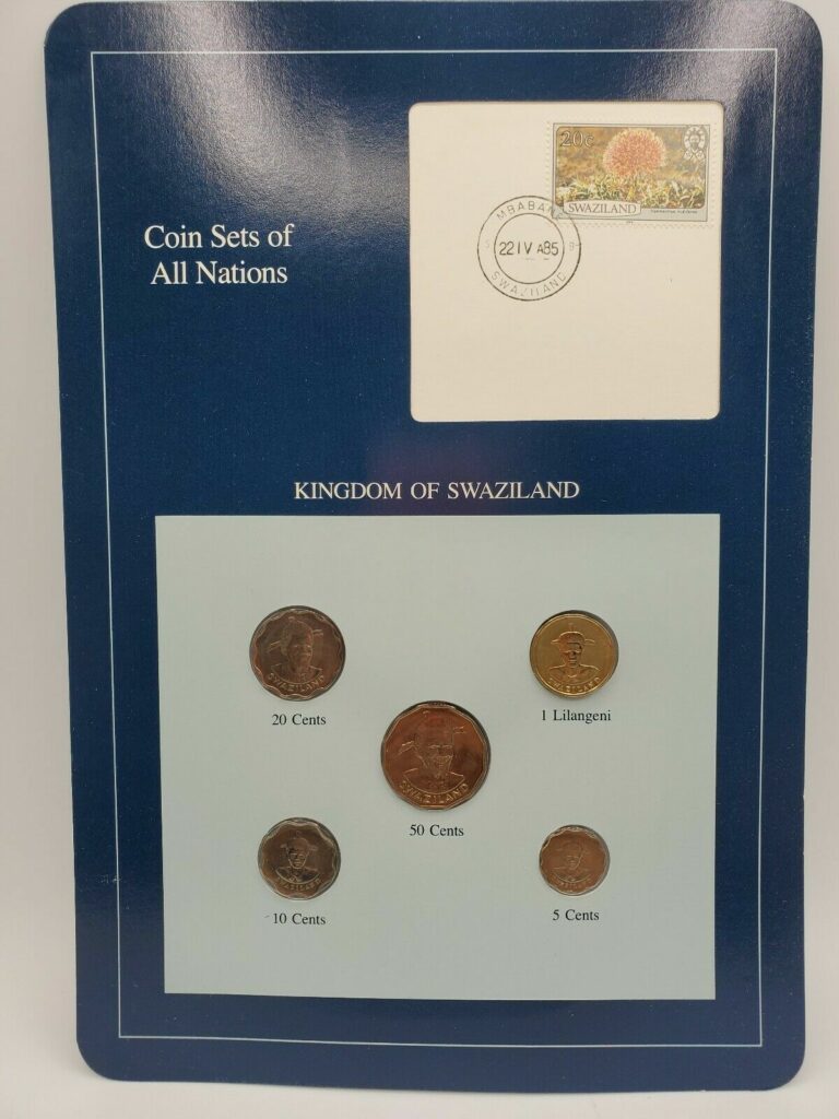 Read more about the article Coin Sets of All Nations Swaziland 5 Coins Stamp and Info Card 1975 – 1986