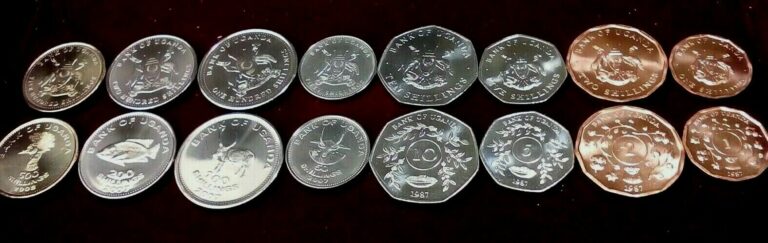 Read more about the article UGANDA  UNC  SET of 8 COINS  1 2 5 10 50 100 200 500 SHILLINGS 1987 to 2008