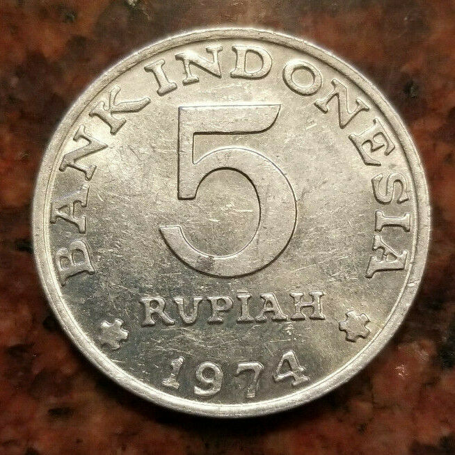 Read more about the article 1974 INDONESIA 5 RUPIAH COIN – ALUMINUM – #A5402