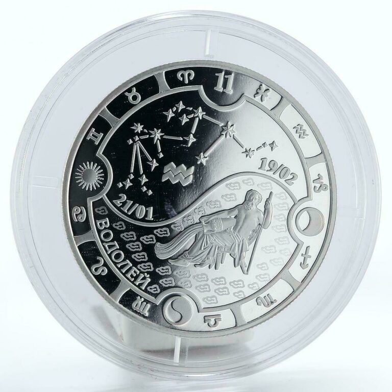 Read more about the article Gabon 1000 francs Zodiac Aquarius proof silver coin 2014