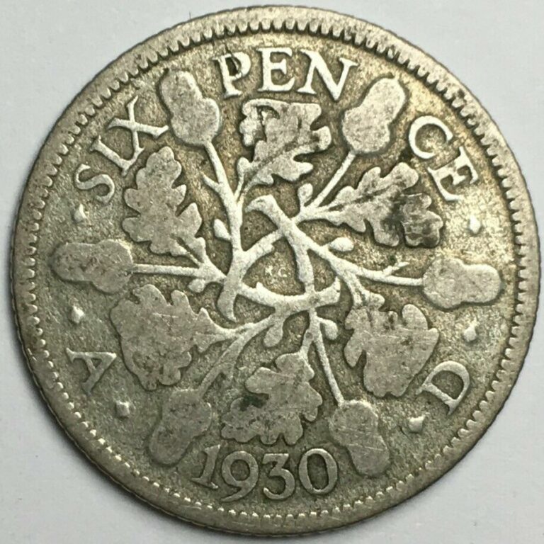Read more about the article 1930 United Kingdom Sixpence – George V – KM#832 50% Silver World Coin – 1674