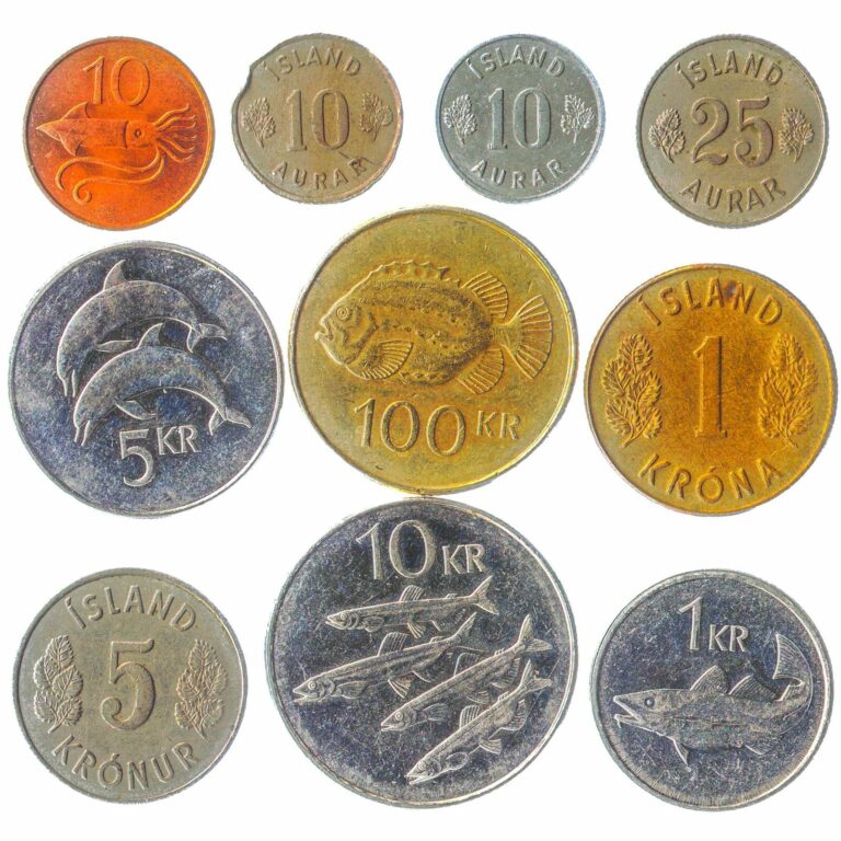 Read more about the article 10 COINS FROM ICELAND ATLANTIC ISLAND ICELANDER COINS: AURAR  KRONA 1946-2011