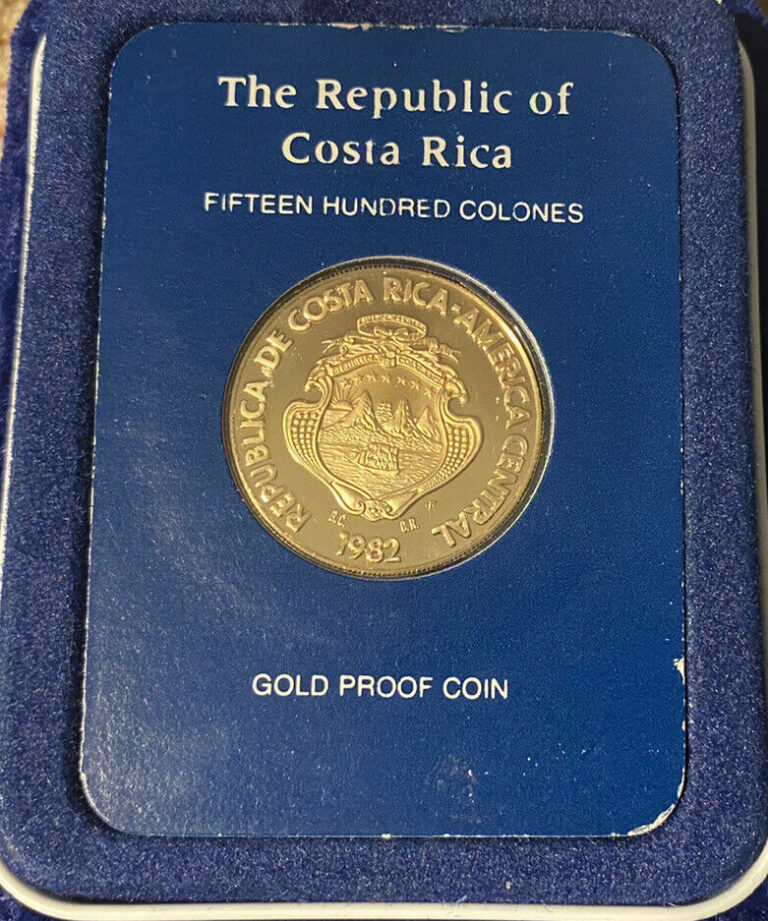Read more about the article 1982 Costa Rica Gold Proof 1500 Colones  Original Mint Packaging and COA