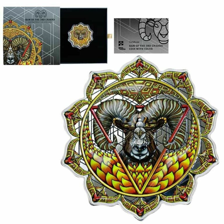 Read more about the article 2022 Solomon Islands 2 oz Ram of the 3rd Chakra Colorized Silver Coin .9999 Fine