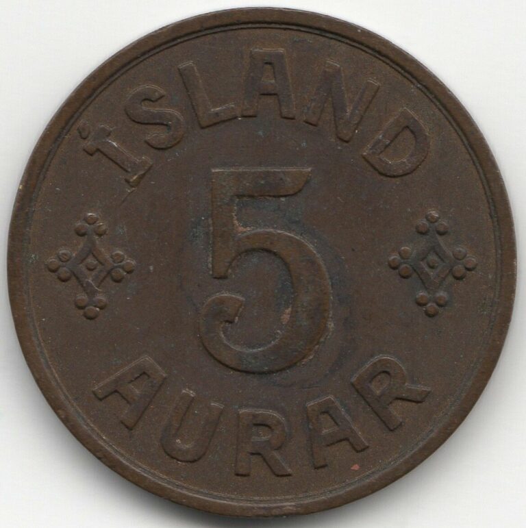 Read more about the article 1940 Iceland 5 Aurar | World Coins | Pennies2Pounds