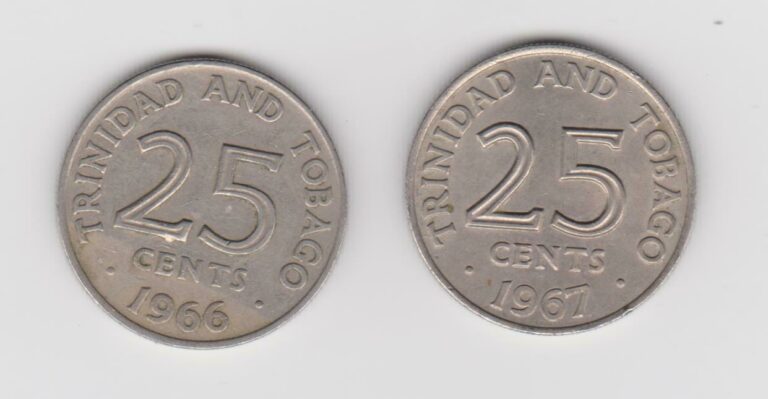 Read more about the article TRINIDAD AND TOBAGO 1966 and 1967 25 CENT COINS GREAT CONDITION ~ YOU GRADE
