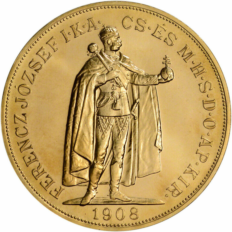 Read more about the article 1908 Hungary Gold 100 Korona (.9802 oz) – AU/BU – Restrike