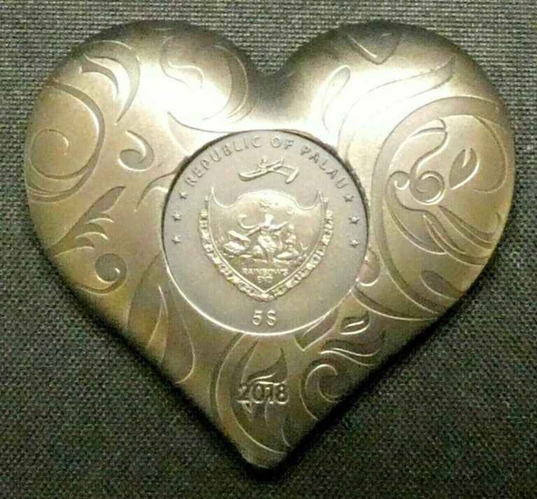 Read more about the article 2018 Republic of Palau $5 1 oz .999 Fine Silver Precious Heart Coin
