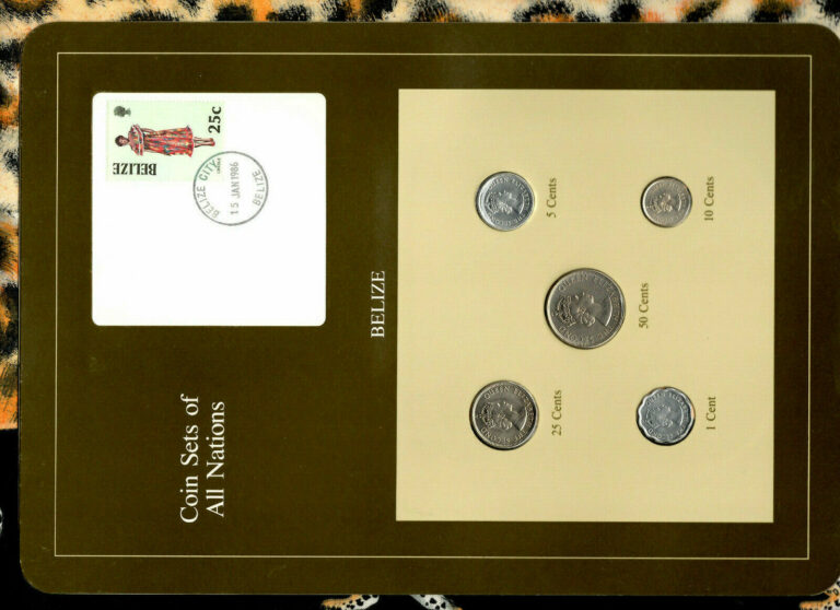 Read more about the article Coin Sets of All Nations Belize 1979-1983 UNC 25 cent 1981 10 50 cent 1980