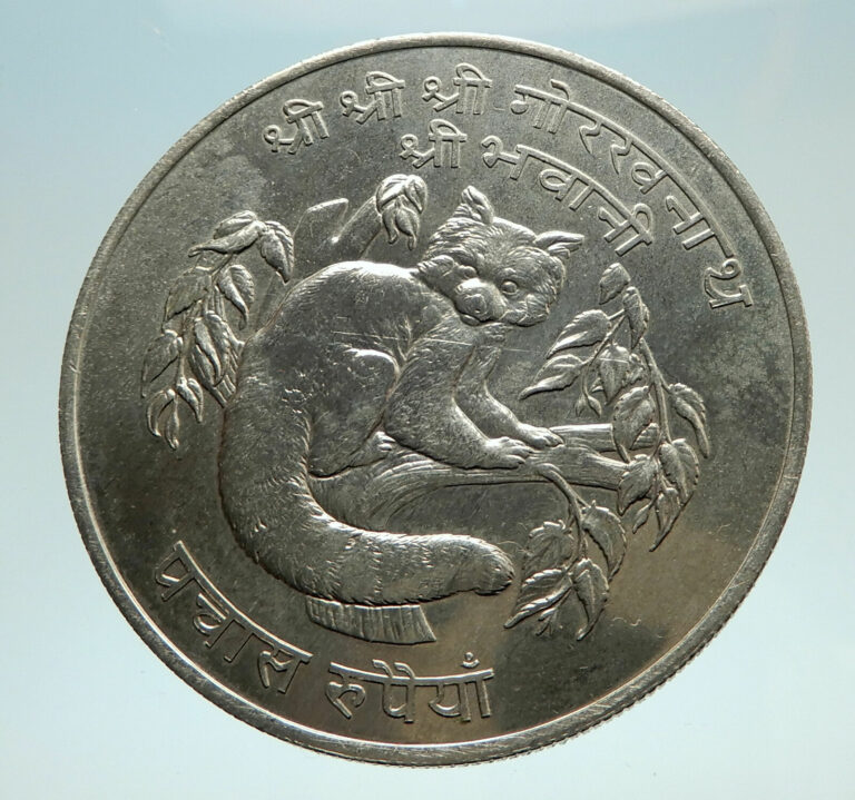 Read more about the article 1974 NEPAL King Birendra Bir Bikram Red Panda Silver 50 Rupee Coin i76637