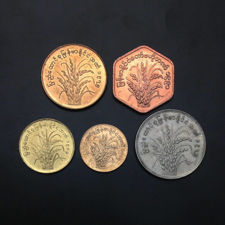 Read more about the article [M-3] Myanmar Set 5 Coins  Rice/Ear of Wheat   AUNC-UNC