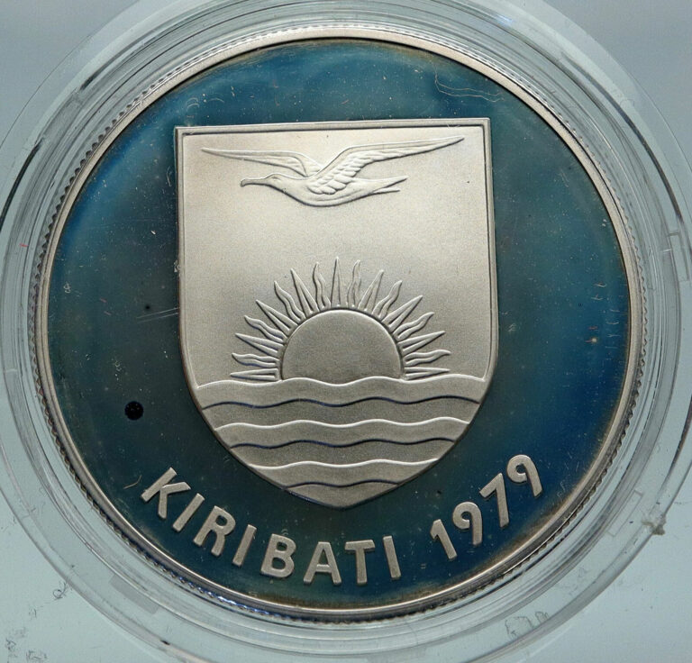 Read more about the article 1979 KIRIBATI Independence from UK VINTAGE Old Proof Silver 5 Dollar Coin i86932