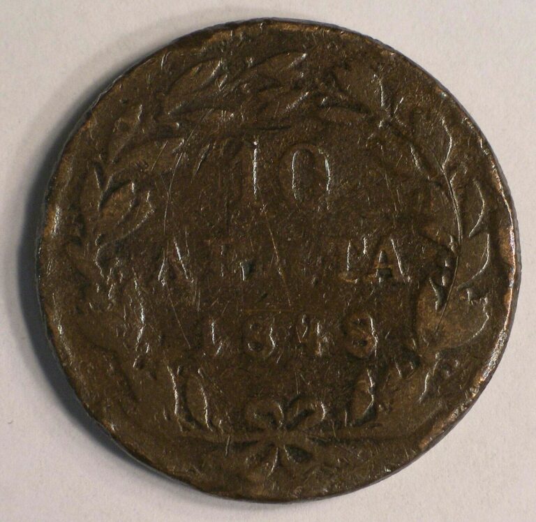 Read more about the article 1848 Greece 10 Lepta copper coin KM-29 #8279