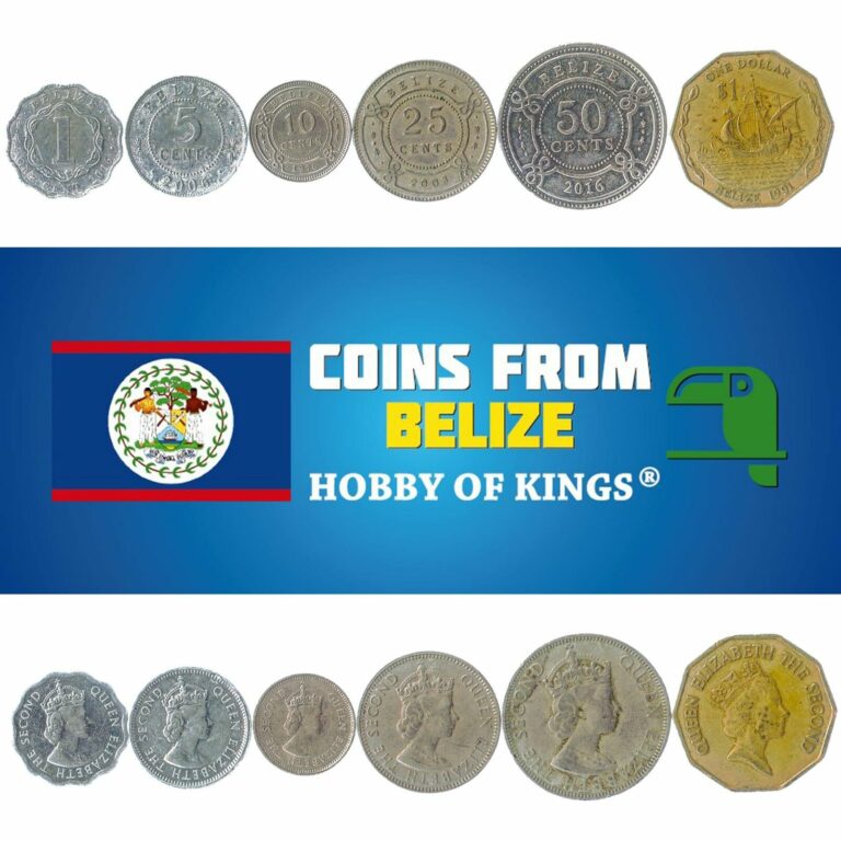 Read more about the article SET OF 6 COINS FROM BELIZE. 1973 – 2018. 1  5  10  20  50 OLD CENTS AND 1 DOLLAR