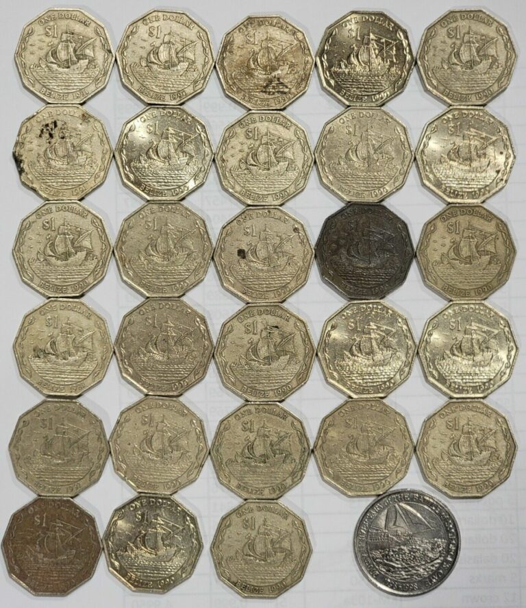 Read more about the article Lot of 30 Belize Dollar Coins Circulated and Uncirculated