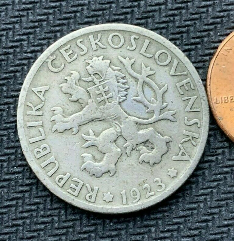 Read more about the article 1923 Czechoslovakia 1 Koruna Coin XF    World Coin  #B608