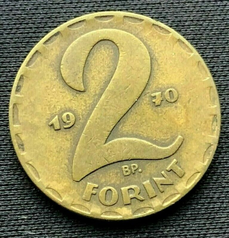 Read more about the article 1970 Hungary 2 Forint Coin XF    Brass World Coin        #K1354