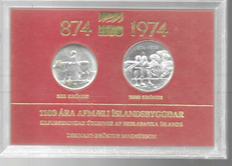 Read more about the article Iceland 1974 500 and 1000 Sterling Silver Commemorative Mint Set KM-MS5 Gem Coins