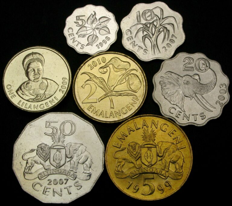 Read more about the article SWAZILAND 5 Cents / 5 Emalangeni 1998 / 2010  – Lot of 7 Coins – UNC *