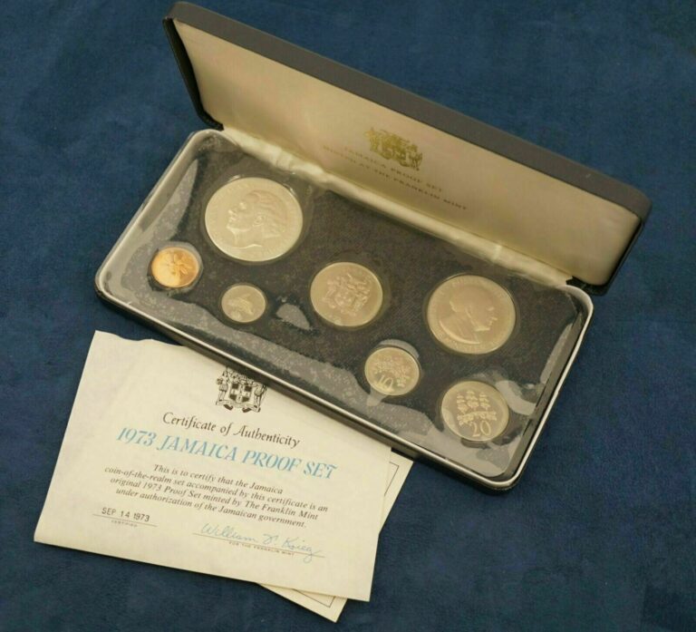 Read more about the article 1973 Jamaica 7 Coin Proof Set With COA – Free Shipping USA