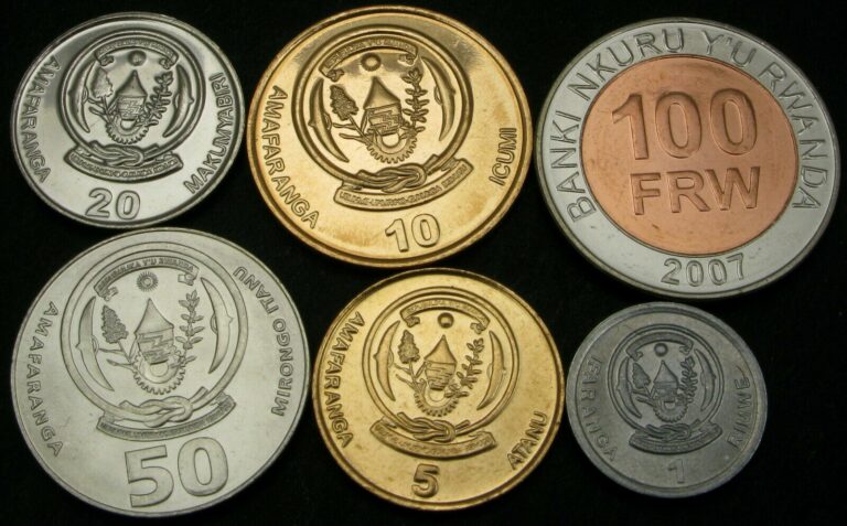 Read more about the article RWANDA 1 Ifaranga / 100 Francs 2003 and 2007 – Lot of 6 Coins – UNC *