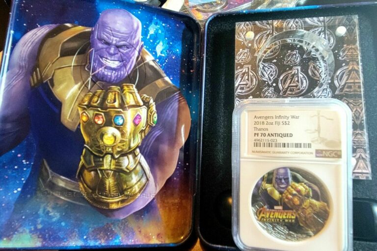 Read more about the article 2018 Fiji 2oz .999 Silver Coin Marvel Avenger’s Thanos – NGC PF70 W/ COA On Sale