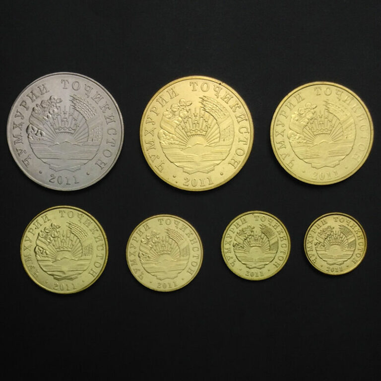 Read more about the article [T-1] Tajikistan Set 7 Coins  1+2+5+10+20+50 diram+ 1 somoni  2011  UNC