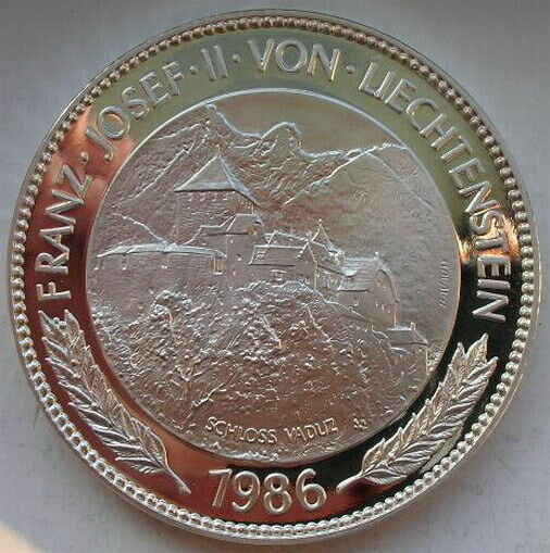 Read more about the article Liechtenstein 1986 Vaduz Castle 5oz 10 Taler Silver Coin Proof