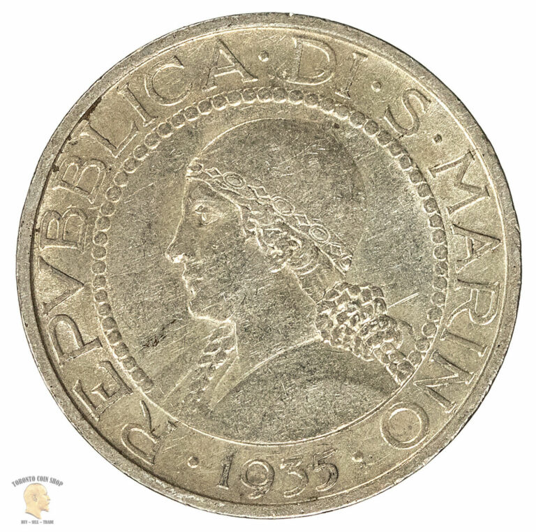 Read more about the article San Marino 1935 5 Five Lire Silver Coin – Circulated