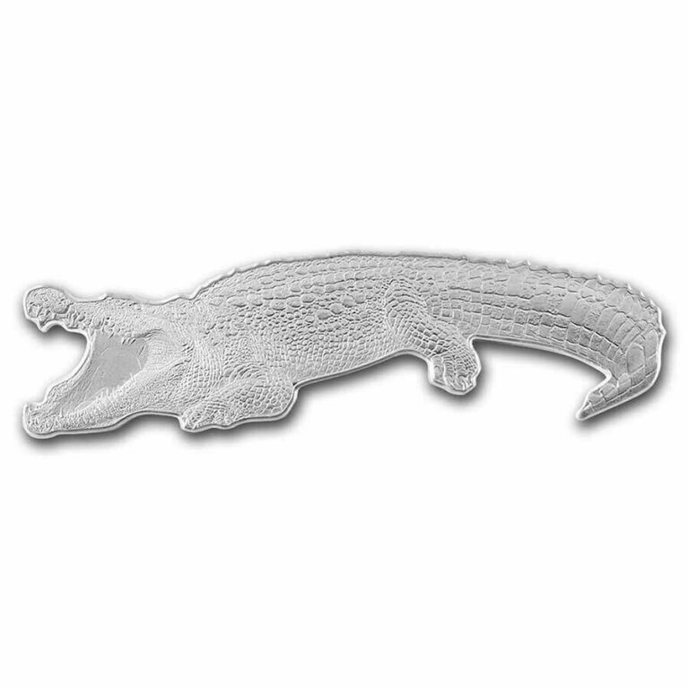 Read more about the article 2021 Solomon Islands 1 oz Nile Crocodile Shaped Silver Coin – Animals of Africa