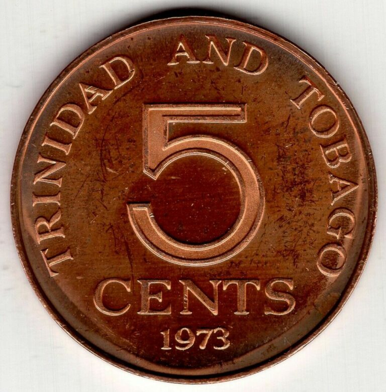 Read more about the article 1973 TRINIDAD AND TOBAGO 5 FIVE CENTS NICE WORLD COIN