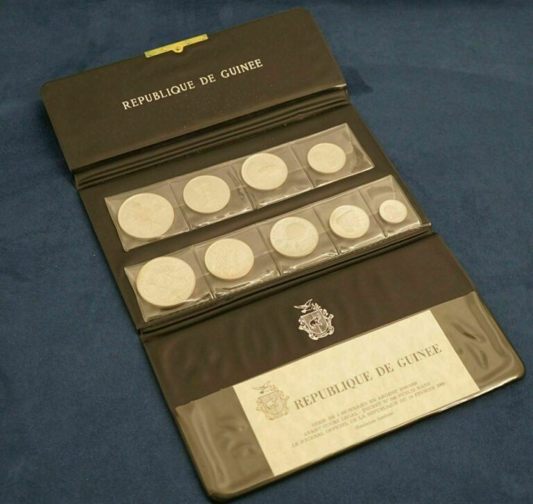 Read more about the article 1969 Republic Of Guinea 9 Coin Silver Proof Set w/ COA In Original Wallet