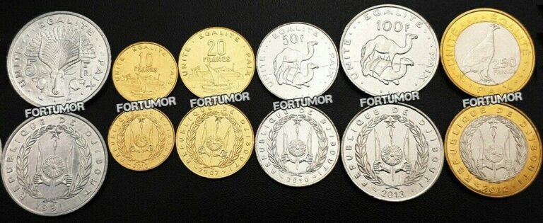 Read more about the article Djibouti Set Of 6 Coins  5 10 20 50 100 250 FRANCS 1991 2016  Bimetal UNC