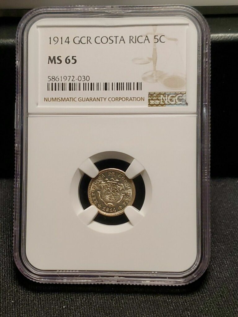 Read more about the article 1914 GCR COSTA RICA 5 CENTIMOS Silver Coin – NGC MS-65