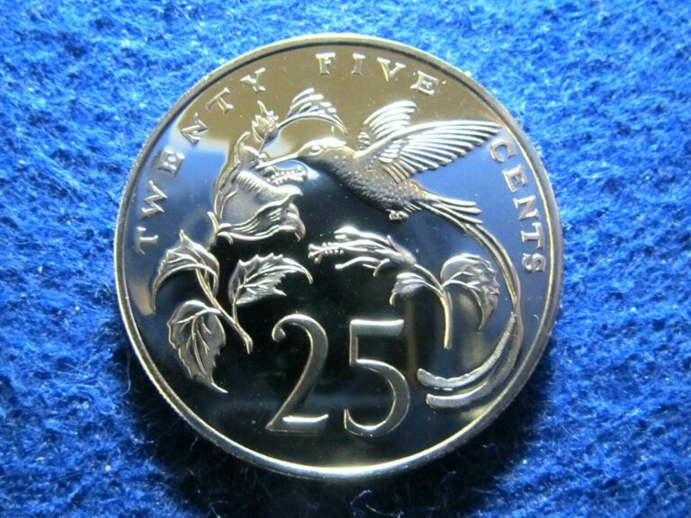 Read more about the article 1972 Jamaica Gem Cameo Proof 25 Cents – Streamer Tailed Hummingbird