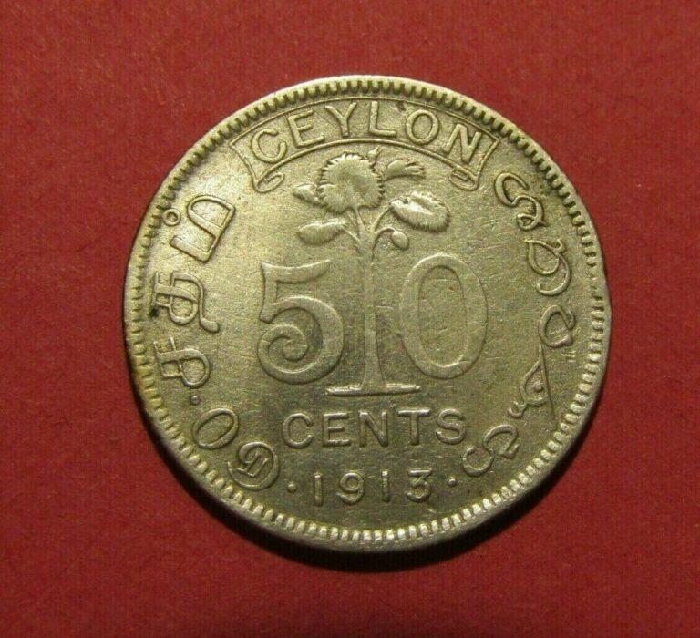 Read more about the article Ceylon Sri Lanka 1913 50 Cents Silver Coin