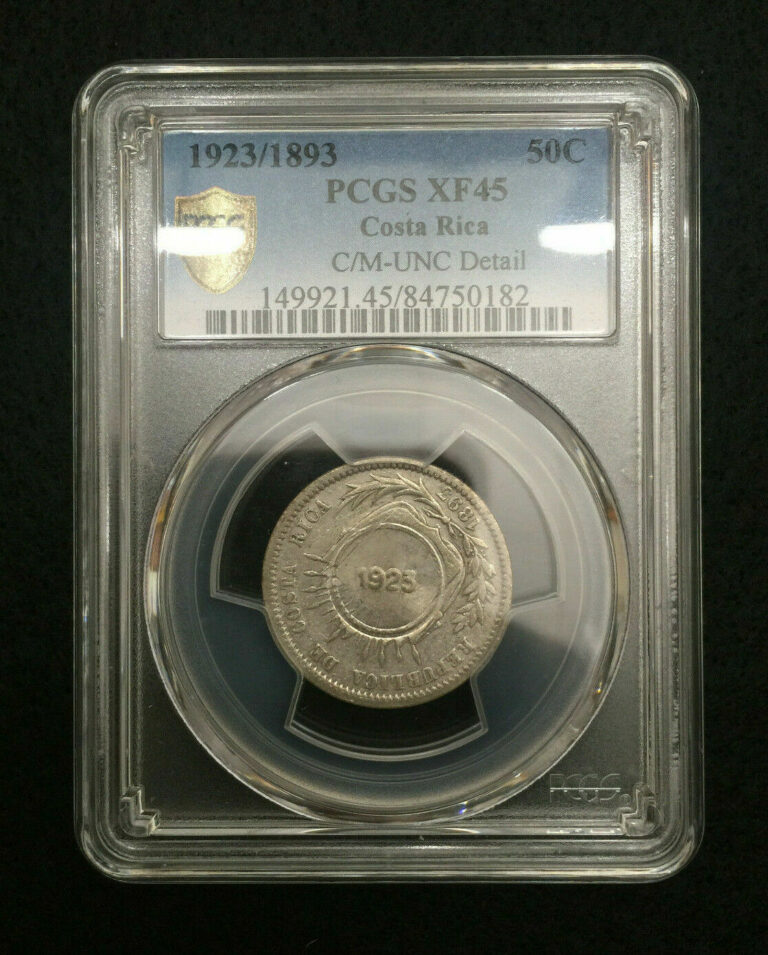 Read more about the article COSTA RICA 50 CENTIMOS 1923/1893 PCGS XF45 C/M UNC – DETAIL.