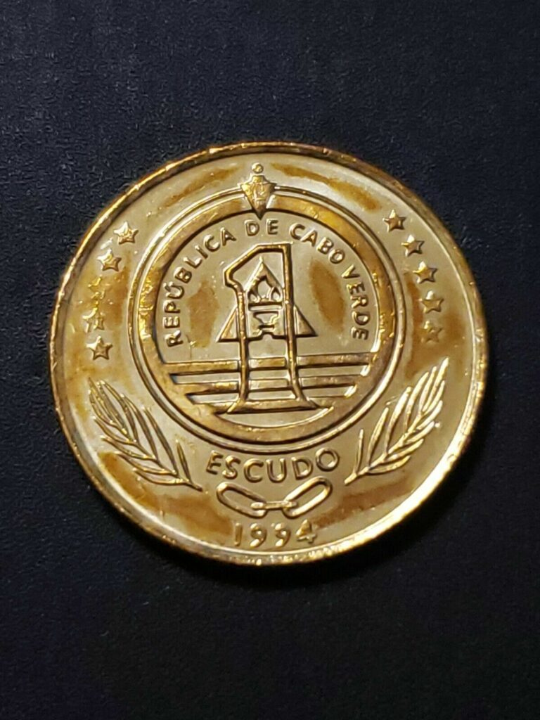 Read more about the article Cape Verde 1994 1 escudo brass plated steel 18mm coin…