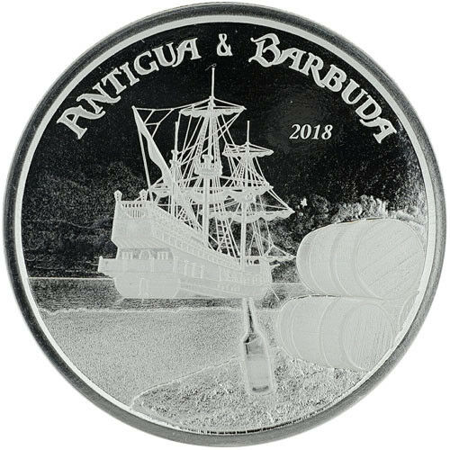 Read more about the article 2018 Antigua and Barbuda 1 oz .999 Silver $2 Rum Runner Pirate ship Treasure