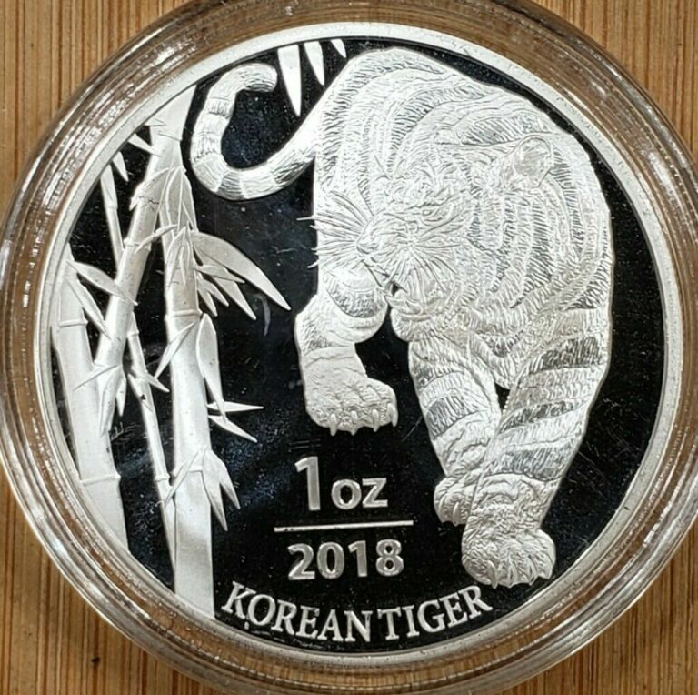 Read more about the article 2018 South Korea 1 oz Tiger Silver Coin BU with capsule