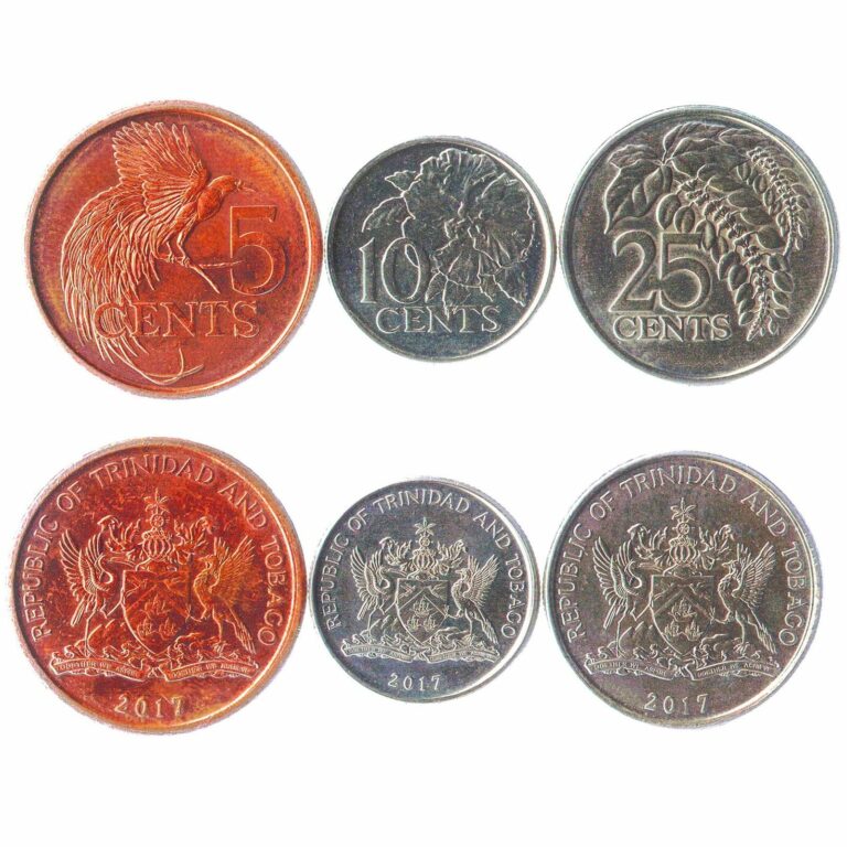 Read more about the article SET OF 3 COINS FROM TRINIDAD AND TOBAGO: 5  10  25 CENTS. 2017