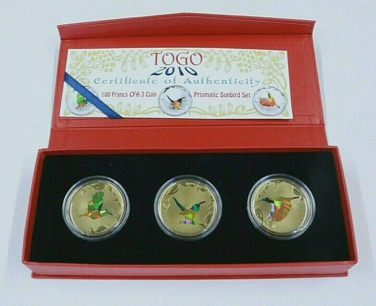 Read more about the article Togo 2010 100 Francs CFA Prismatic Sunbird 3 Coin Set