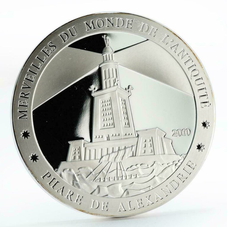 Read more about the article Ivory Coast 1500 francs Pharos Lighthouse of Alexandria proof silver coin 2010