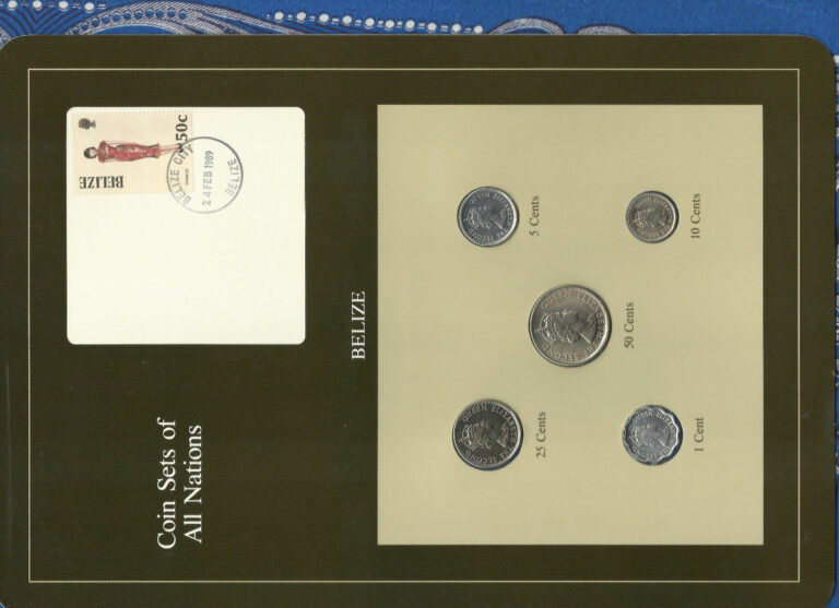 Read more about the article Coin Sets of All Nations Belize wcard 1980-1987 UNC 50 cent 1980 1 25 cents 1987