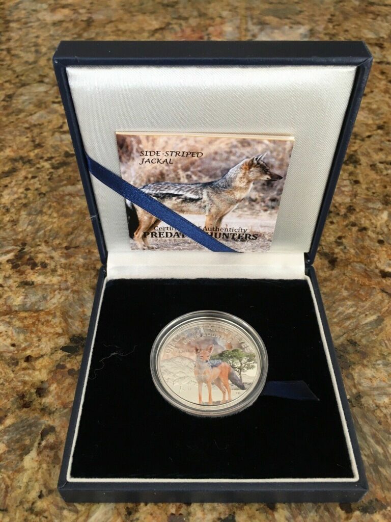 Read more about the article 2012 Niger Side Striped Jackal 1000 Francs 20gr .925 Silver Proof Coin